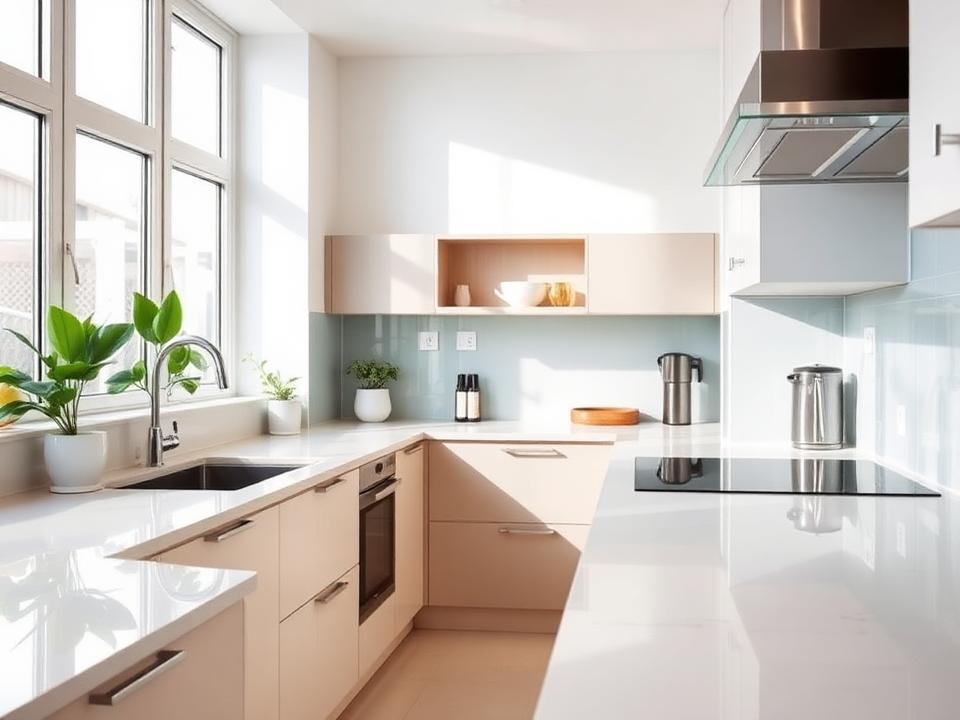Cuisine résidentielle propre et lumineuse